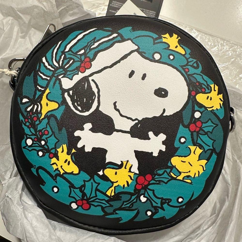 Loungefly Black and Teal Snoopy Crossbody Bag